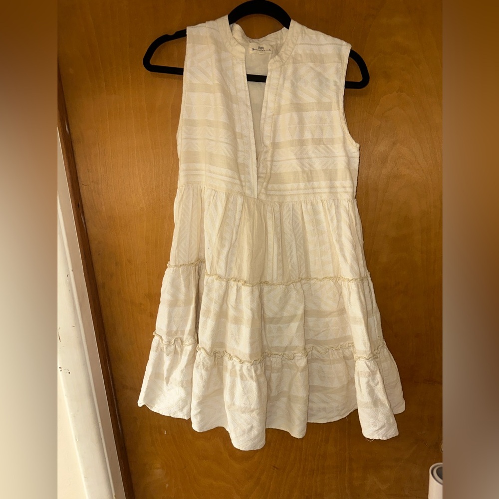 Sleeveless Cream Tiered Dress